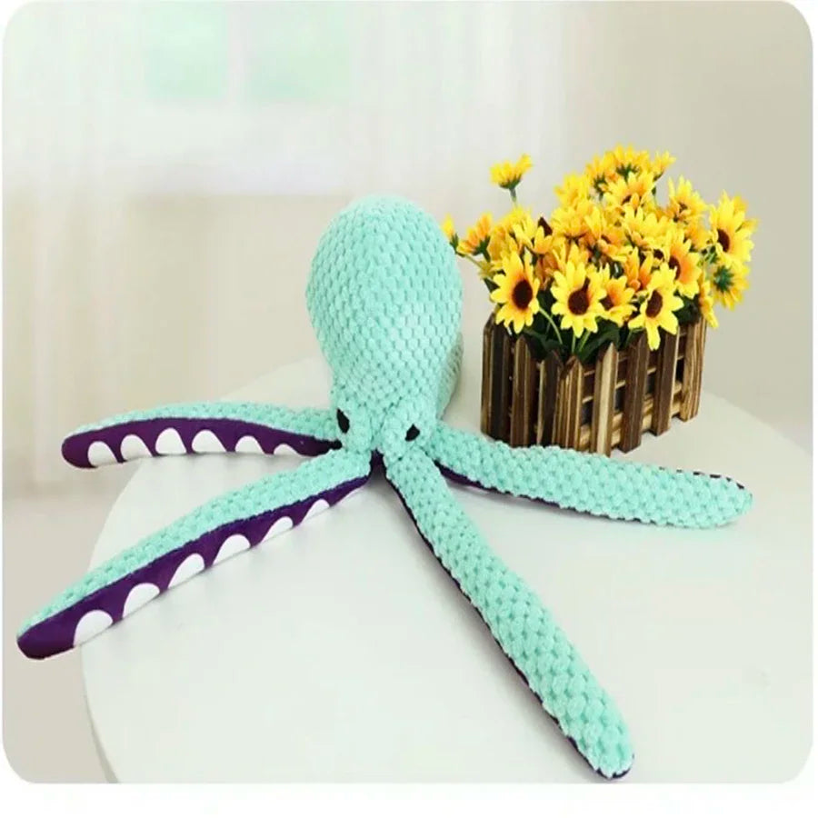 Pet plush octopus toy