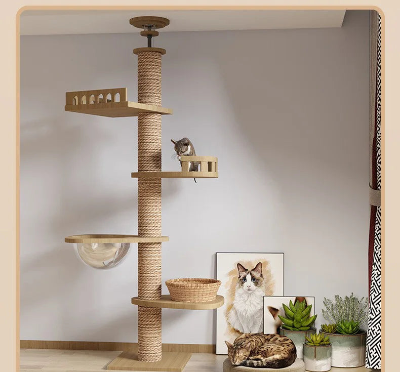 Adjustable Cat Tree With Scratching Post
