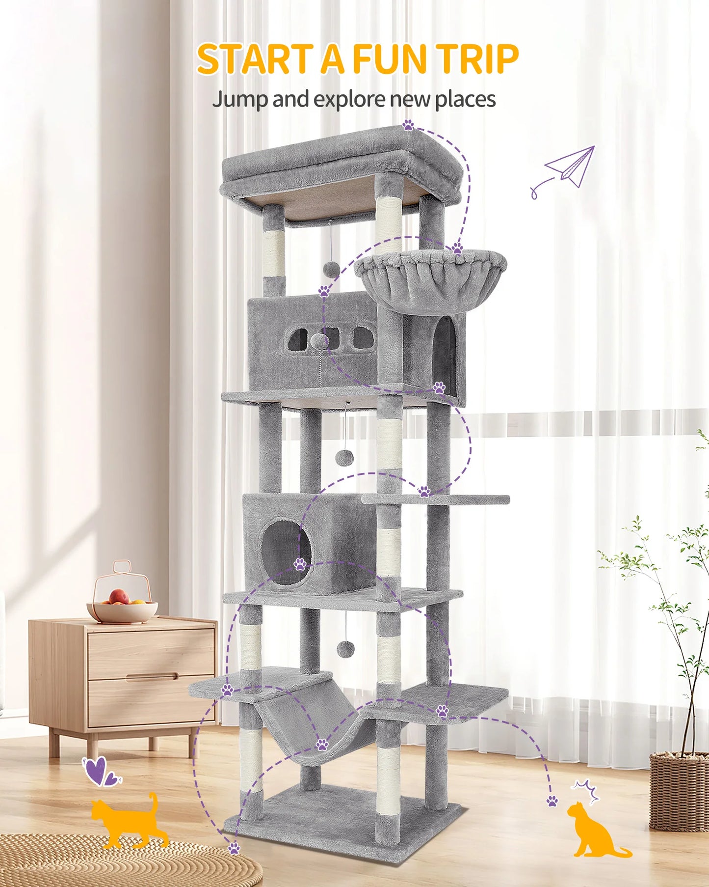 Multi-Level Cats House with Condo