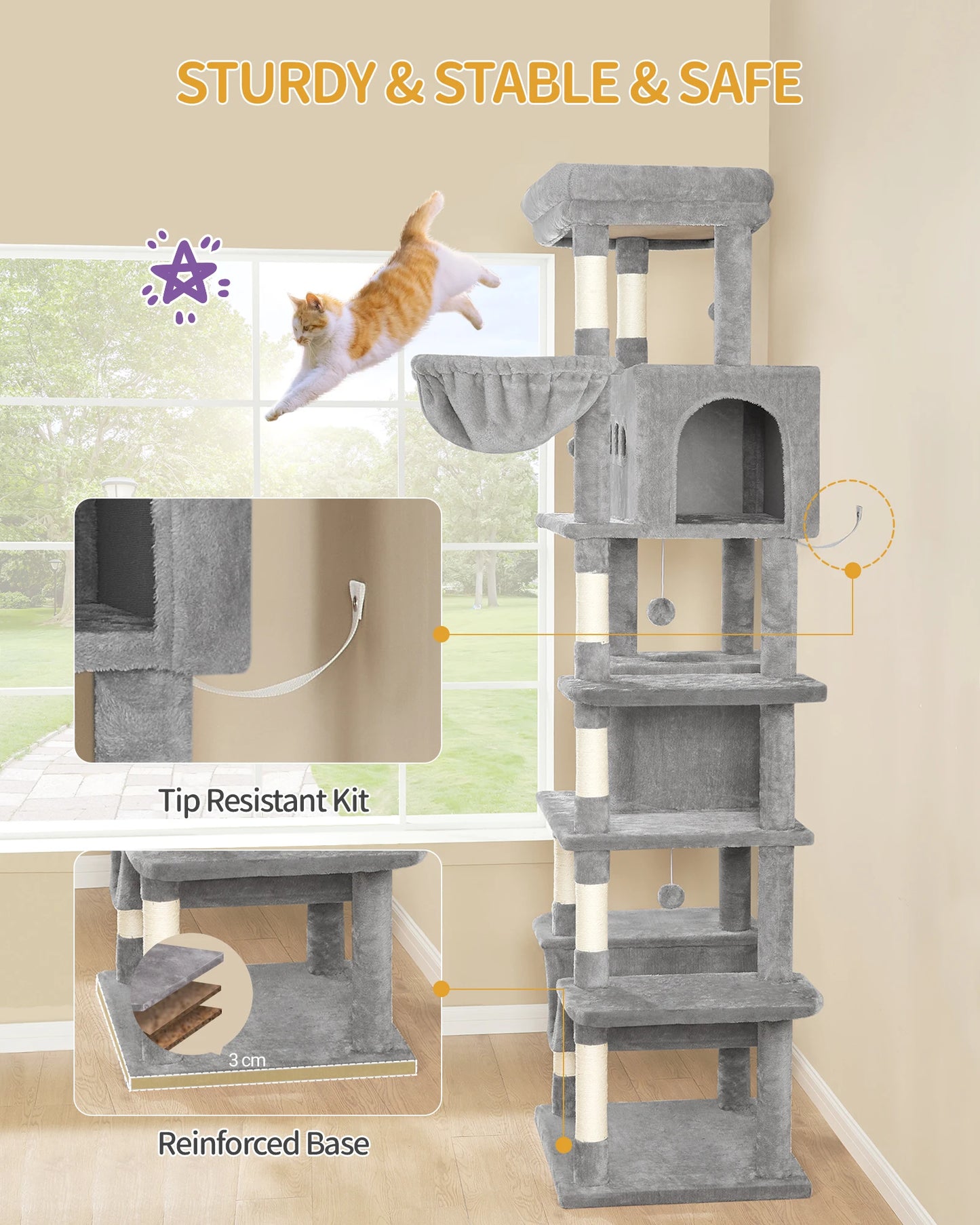 Multi-Level Cats House with Condo