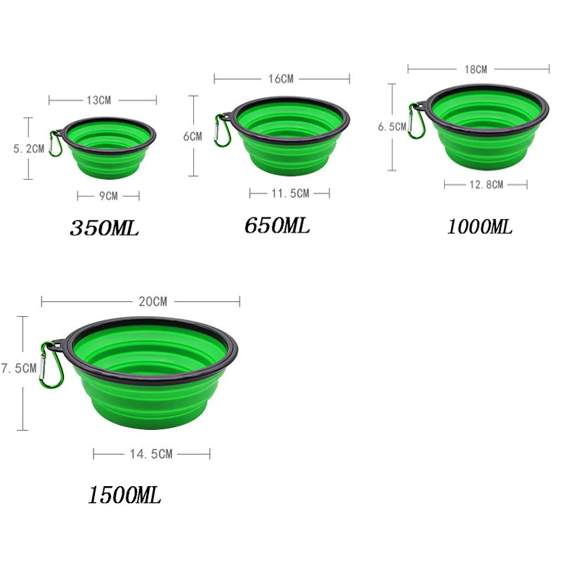 Folding Portable Silicone Dog Feeder Bowl