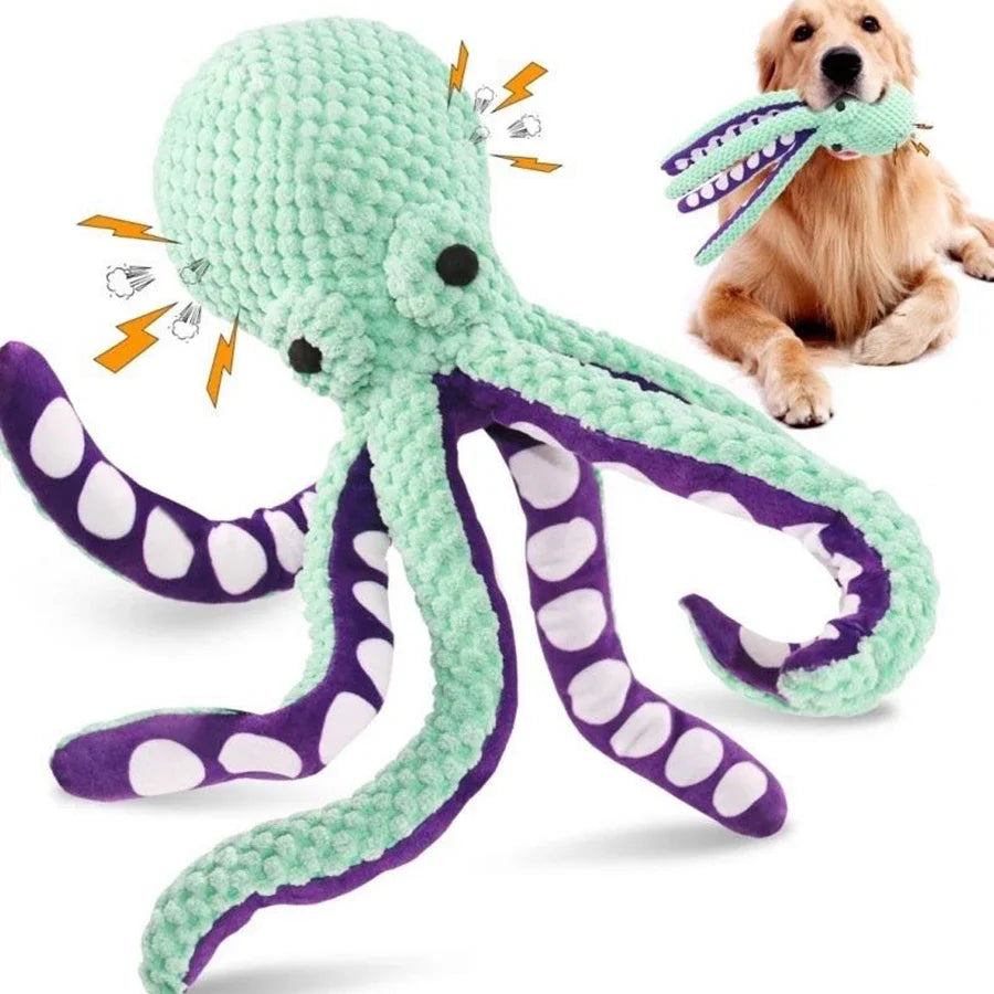 Pet plush octopus toy