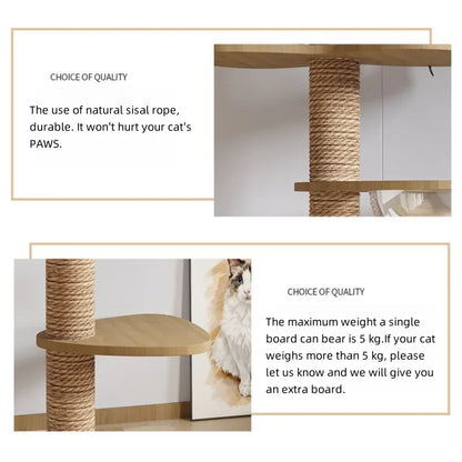 Adjustable Cat Tree  With Scratching Post