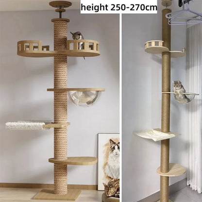 Adjustable Cat Tree  With Scratching Post