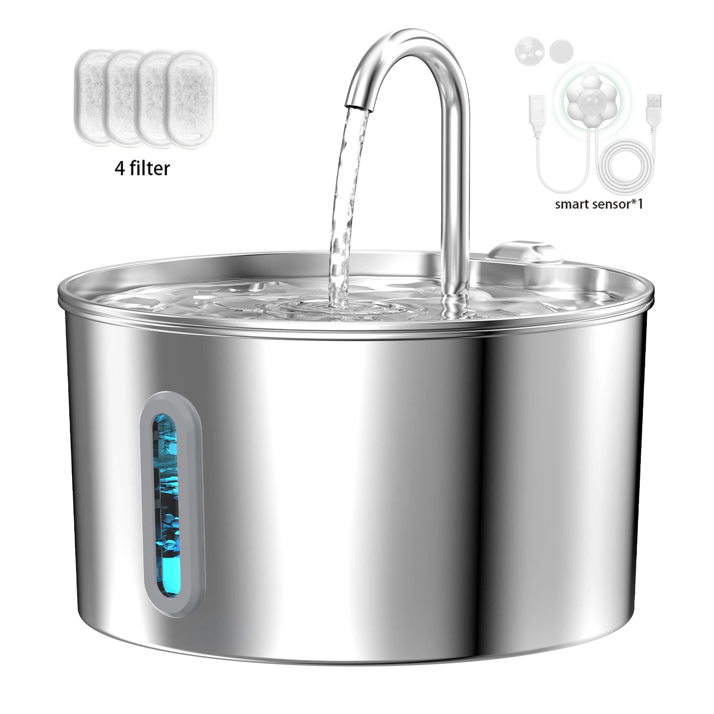 Stainless Steel 2.2L Automatic Cat Fountain
