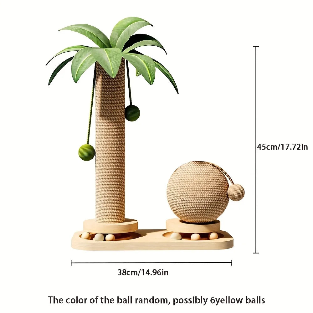 Coconut Tree Cat Scratching Post & Play Tower