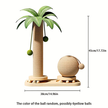 Coconut Tree Cat Scratching Post & Play Tower