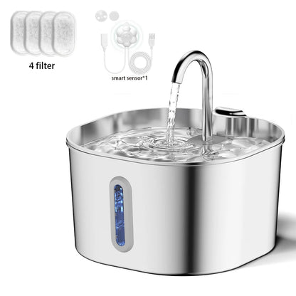 Stainless Steel 2.2L Automatic Cat Fountain